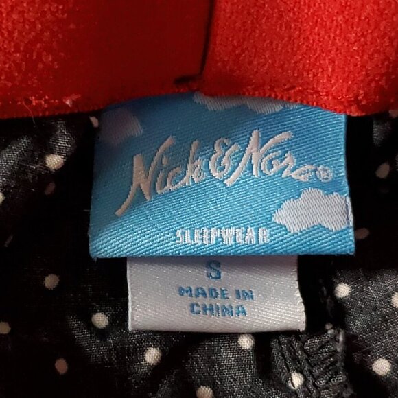 Nick & Nora Sleepwear Shorts Sz S Cherries Polka Dots Pj Boxers Sleep Black Red - Picture 4 of 6